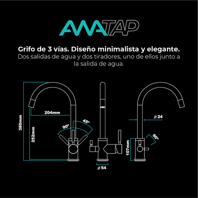 Grifo de 3 vías | Cromado
